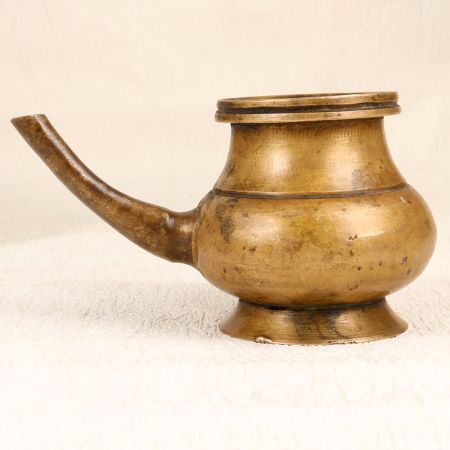 Handmade Finest Brass Water Pot with Spout for Holy Rituals