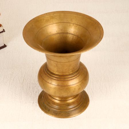 South Indian Art Brown Brass Holy Pot for Hindu Rituals