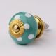 Sea Green Dotted Ceramic Knob