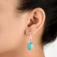 92.5 Sterling Silver Earrings Turquoise Dangler Earrings