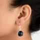92.5 Sterling Silver Earrings Faceted Blue Goldstone Hook Earrings