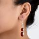 92.5 Sterling Silver Jewelry Red Jade Designer Earrings