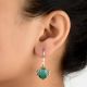 92.5 Sterling Silver Earrings Green Aventurine Earrings