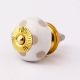 White Etched Ceramic Knob 45