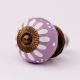 Purple & White Ceramic Floral Knob