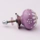 Purple & White Ceramic Floral Knob