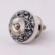 Black And White Floral Ceramic Dresser Knob