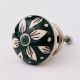 Forest Green Floral Knob