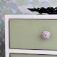 Purple Ceramic  Heart and Floral Cabinet Drawer Knobs