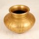 Elegant Brown Engraved Brass Water Pot for Hindu Rituals