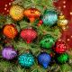 12 Pieces Modern Multicolor Coloured Glass Christmas Ornaments