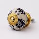 Navy Blue Flower Drawer Knob