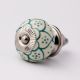 Sea Green Poinsettia Flower Ceramic Knob