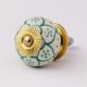 Sea Green Poinsettia Flower Ceramic Knob