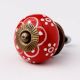 Red Floral Ceramic Knob