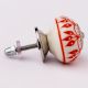 Orange Zinnia Flower Ceramic Knob