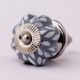 Grey Leaf Medium Ceramic Knob