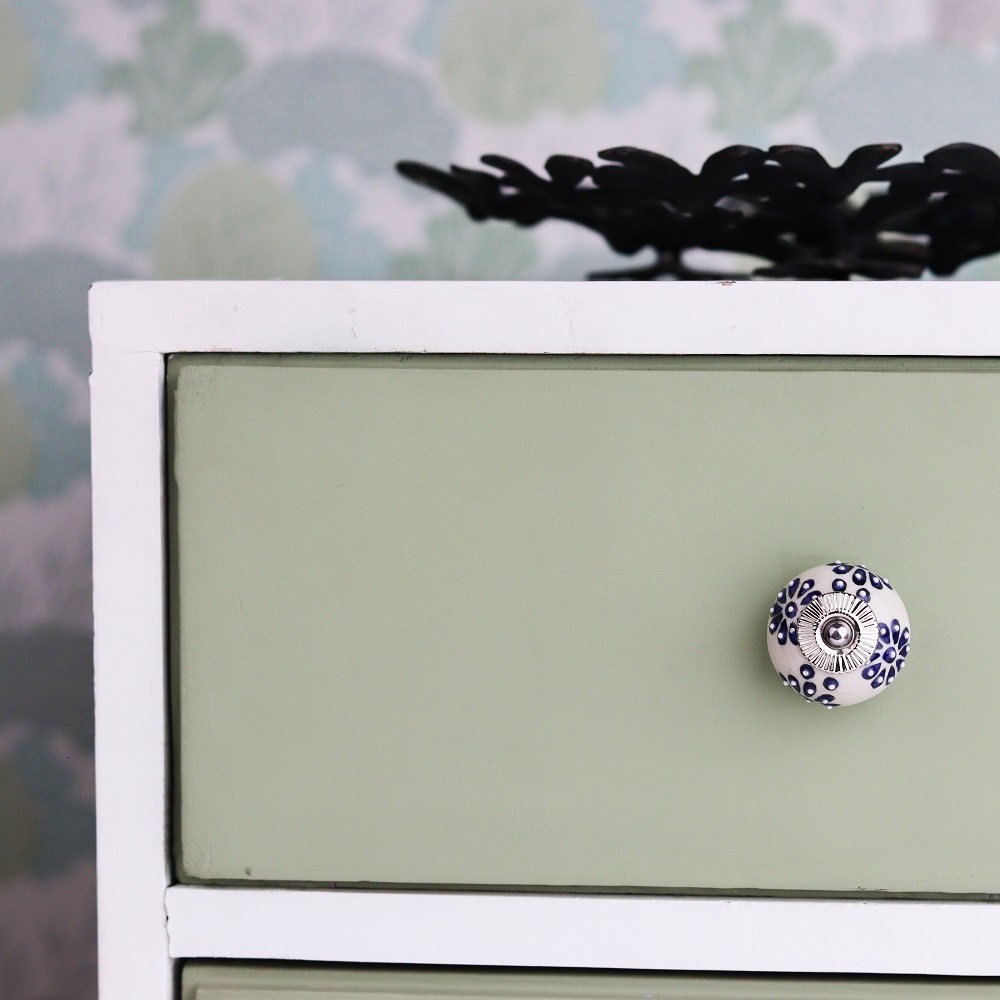 Navy Blue Flower Drawer Knob