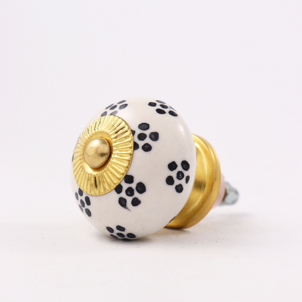 Black Tiny Flower Cabinet Knob
