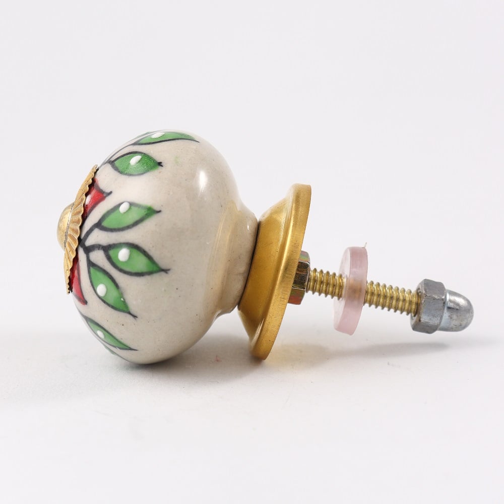Red Poinsettia Flower Ceramic Drawer Knob Online