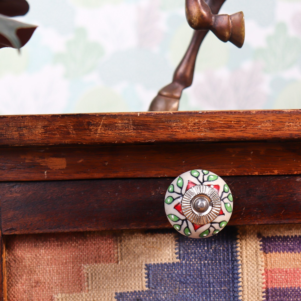 Red Poinsettia Flower Ceramic Drawer Knob Online