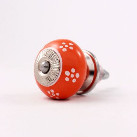 Orange Tiny Floral Knob
