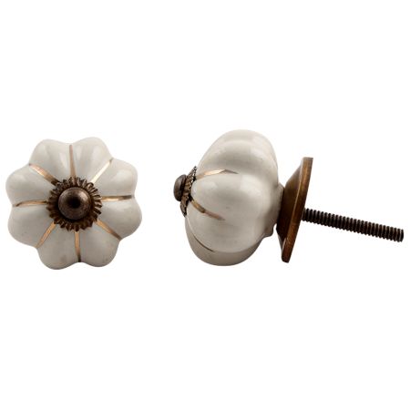 Cream Golden  Medium Knob