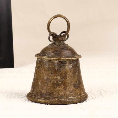 Beautiful Brown Holy Temple Bell Made of Bell Metal for Decor
