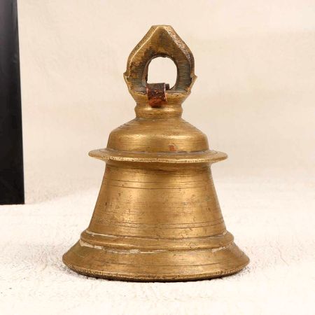 Holy Brown Temple Bell Made of Bell Metal for Rituals