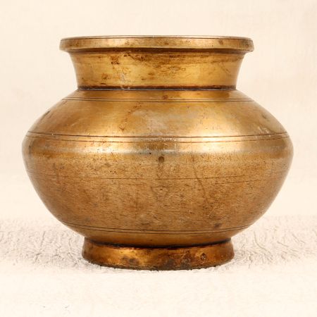 Gujarati Handmade Brass Holy Water Pot for Auspicious Occasion