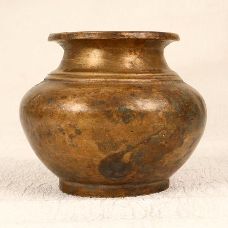 Vintage Indian Brass Holy Water Pot from Gujarat for Decor