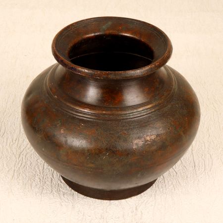 Brown Traditional Holy Pot Made of Brass from Gujarat
