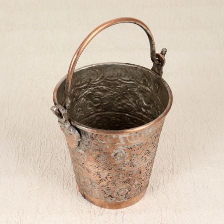 Small Islamic Art Bucket Made of Copper for Decoration