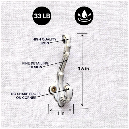 Double Prong Iron Decorative Wall Hook