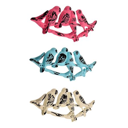 Modern Distressed Birds Iron Wall Hook