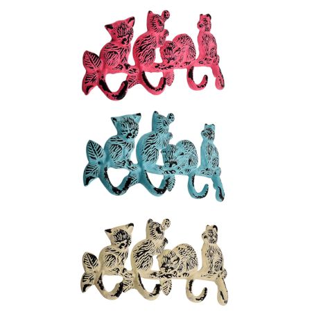 Modern Distressed Cats Iron Wall Hook