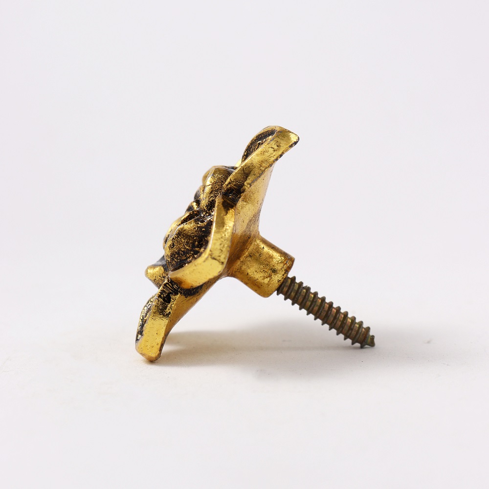 Modern Golden Rose Flower Aluminium Wall Hooks-3 Pieces