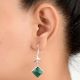 92.5 Sterling Silver Earings New Dessign Malachite Floral Fancy Earrings