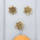 Modern Golden Rose Flower Aluminium Wall Hooks-3 Pieces