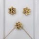Modern Golden Rose Flower Aluminium Wall Hooks-3 Pieces