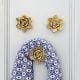 Modern Golden Rose Flower Aluminium Wall Hooks-3 Pieces