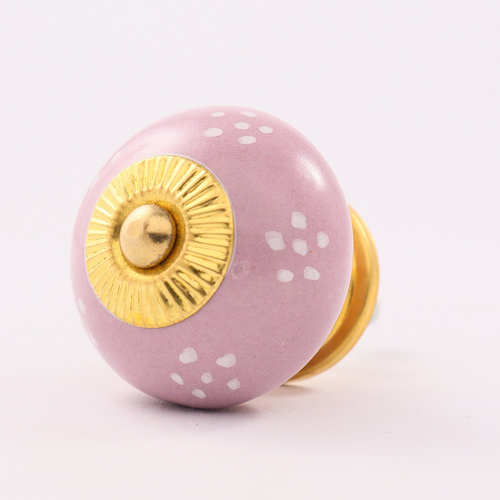 Lavender Dotted Ceramic Knob