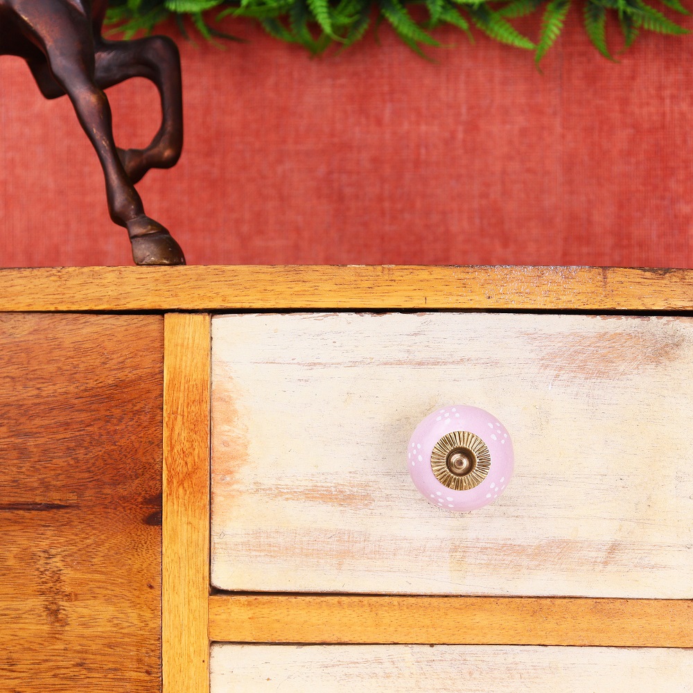 Lavender Dotted Ceramic Knob