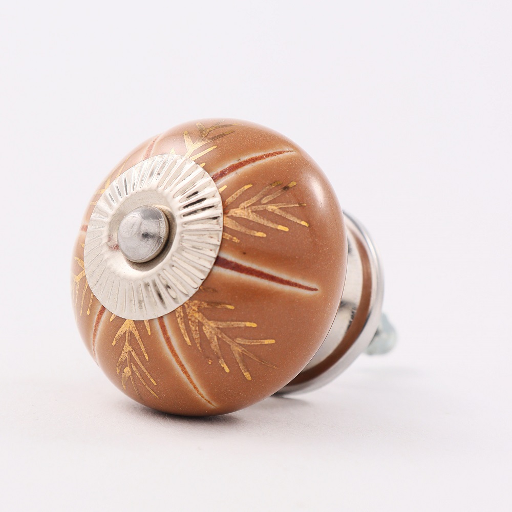 Golden Leaf Ceramic Floral Drawer Knob Online
