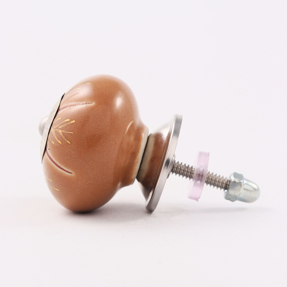 Golden Leaf Ceramic Floral Drawer Knob Online