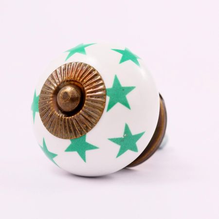 Sea Green Star Drawer Knob