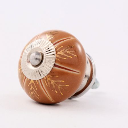 Golden Leaf Ceramic Floral Drawer Knob Online