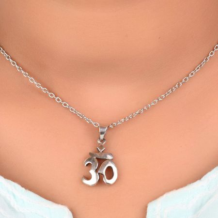 92.5 Sterling Silver Pendant Hand made Om Pendant Holy Worship Pendant