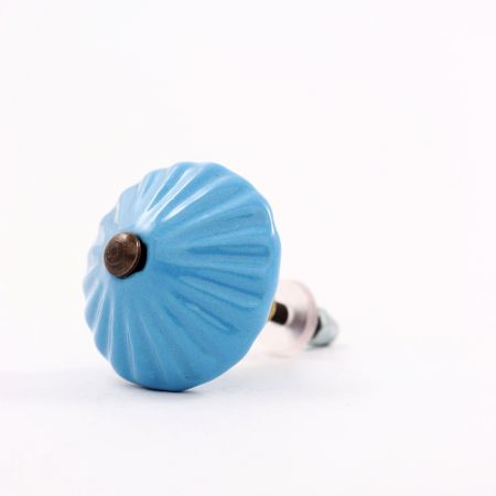 Solid Turquoise Ceramic Cabinet Knob