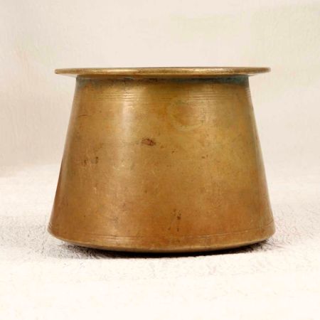Vintage Finest Brass Panchpatra Pot in Brown Finish for Decor